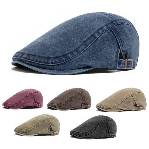 Men flat cap washed - cap, newsboy