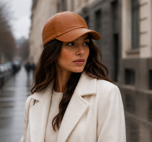 Vintage leather baseball cap - leather,